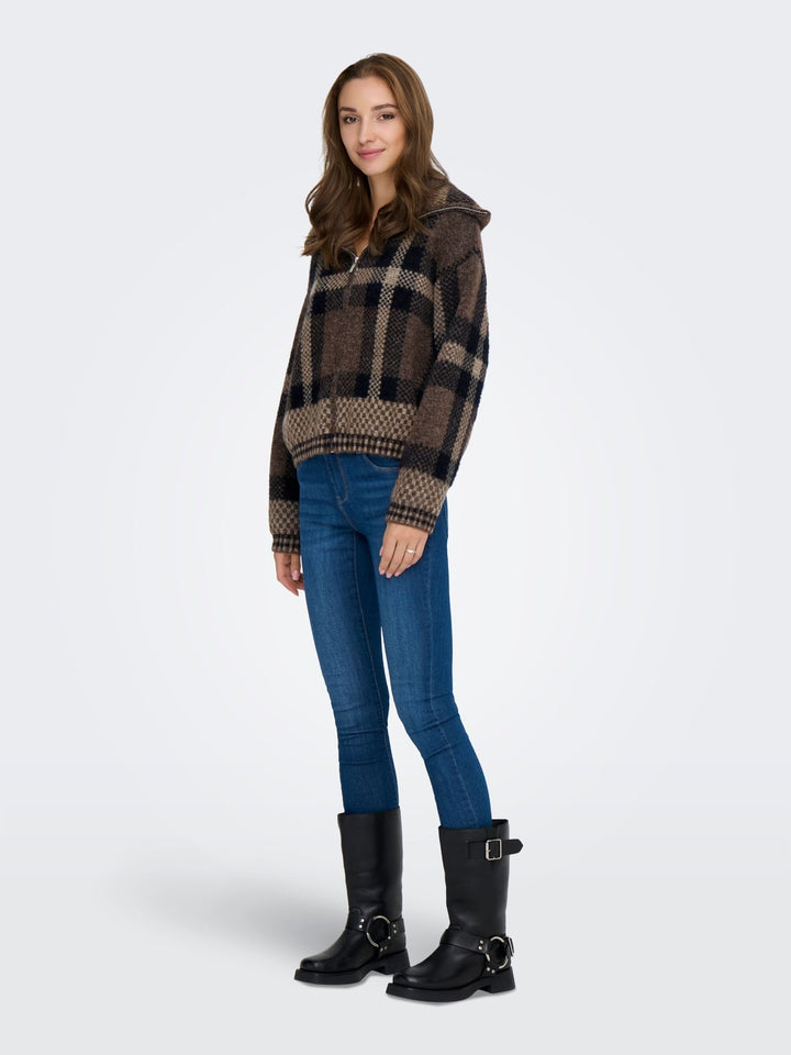 Damen Strickjacke in Black, Chocolate Martini & Biscotti