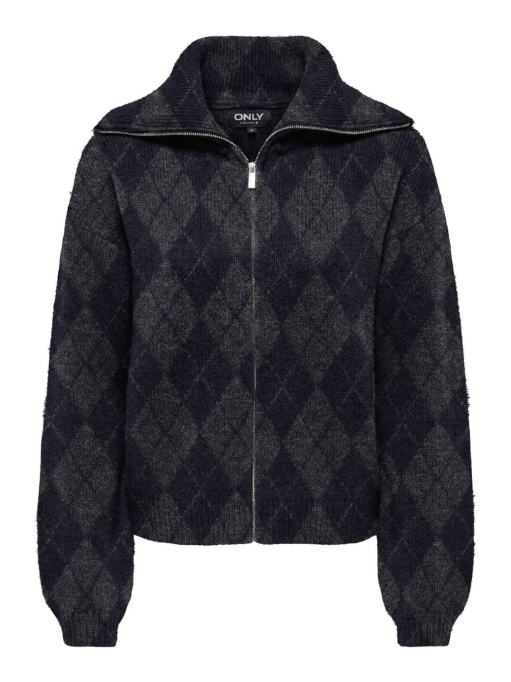 Damen Strickjacke in Night Sky mit hochgeschlossenem Ausschnitt