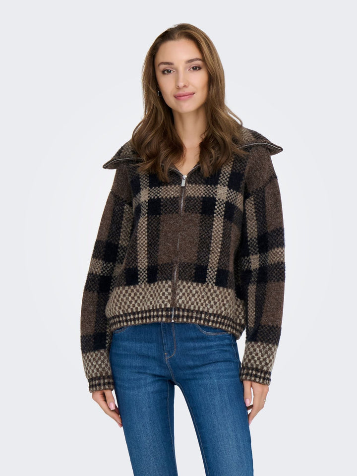 Damen Strickjacke in Black, Chocolate Martini & Biscotti