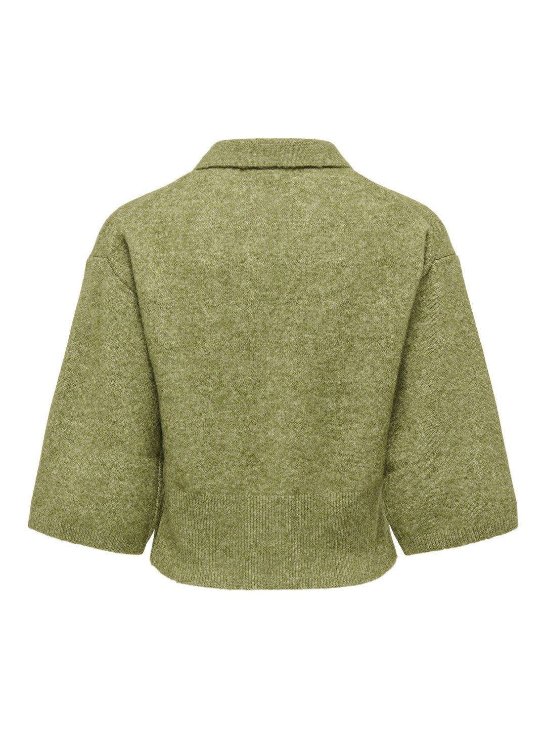 Damen Strickjacke in Sphagnum mit Polokragen & 3/4-Arm