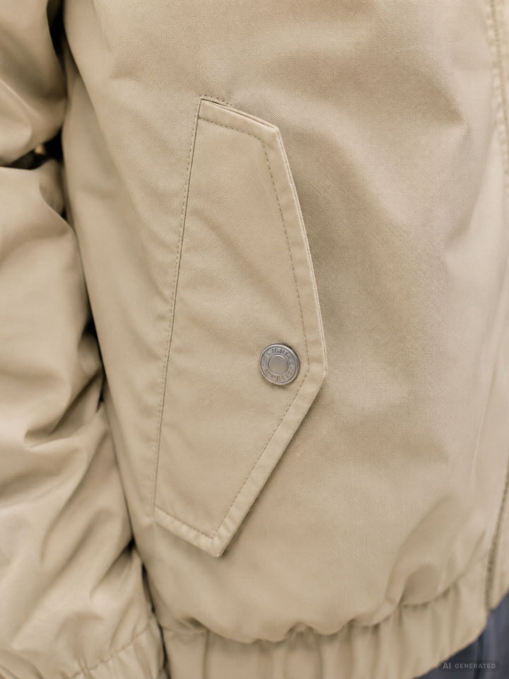 Herren Übergangsjacke in khaki mit Kapuze – wasserabweisend & funktional
