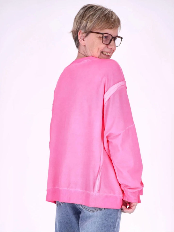 Pinkes Damen Oversize Sweatshirt „HEY“ – Casual Statement