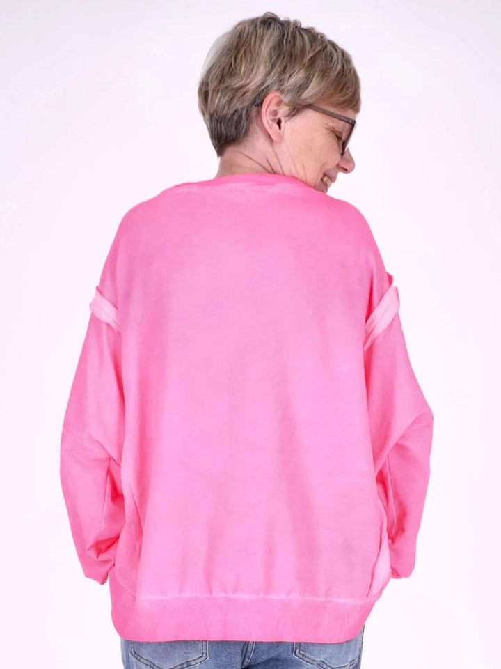 Pinkes Damen Oversize Sweatshirt „HEY“ – Casual Statement