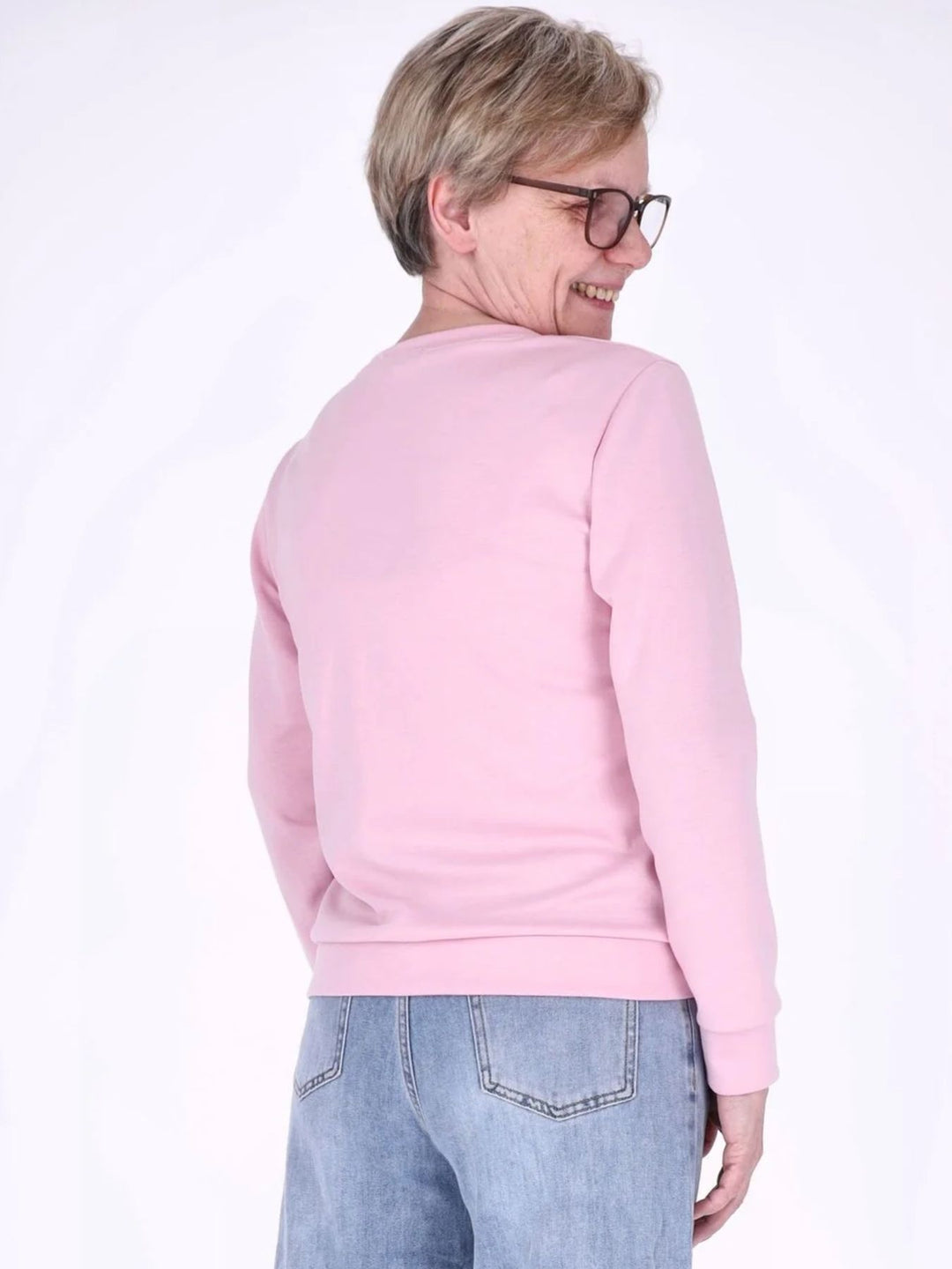 Pinkes Damen Sweatshirt „LOVE“ mit Relief-Schriftzug