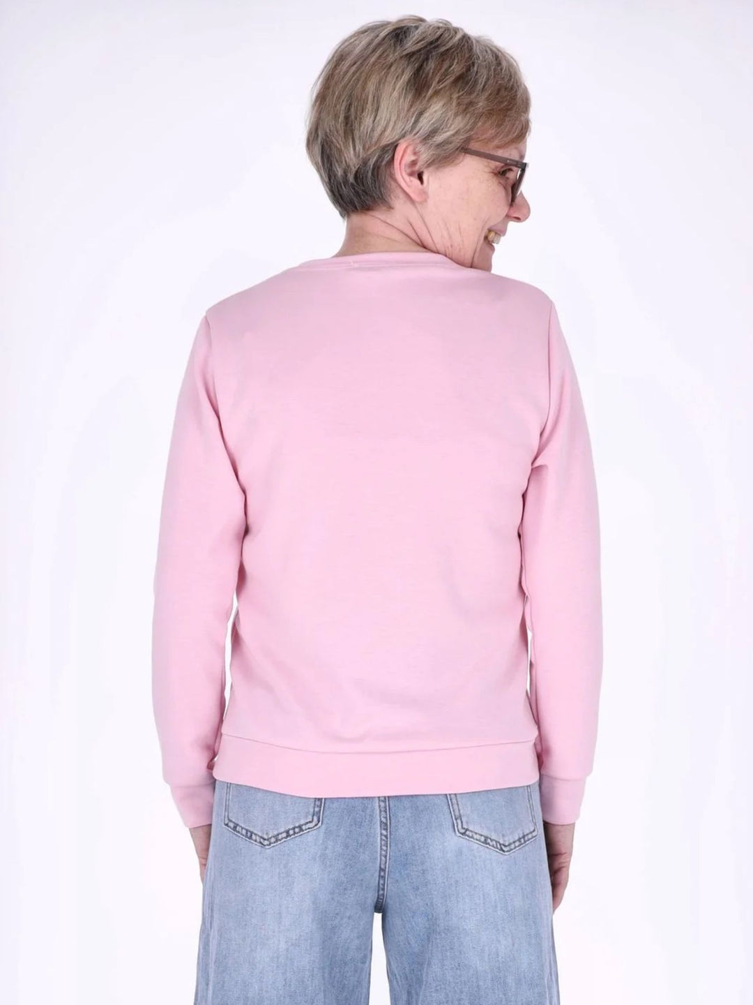 Pinkes Damen Sweatshirt „LOVE“ mit Relief-Schriftzug