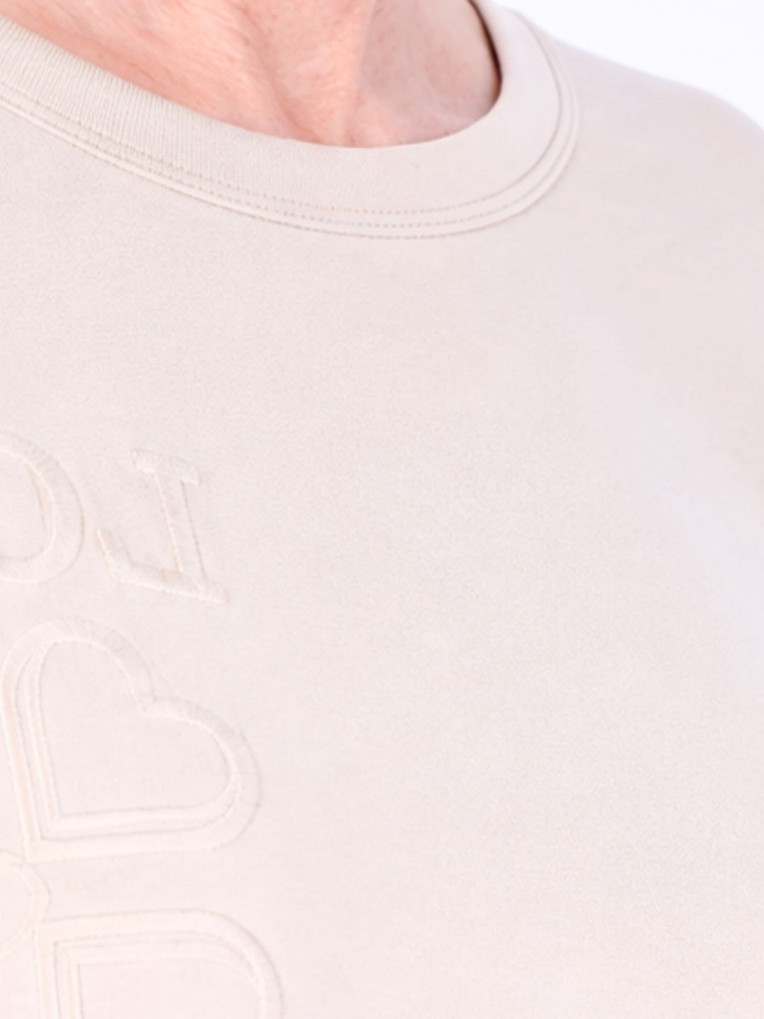 Beiges Damen Sweatshirt „LOVE“ mit Relief-Schriftzug