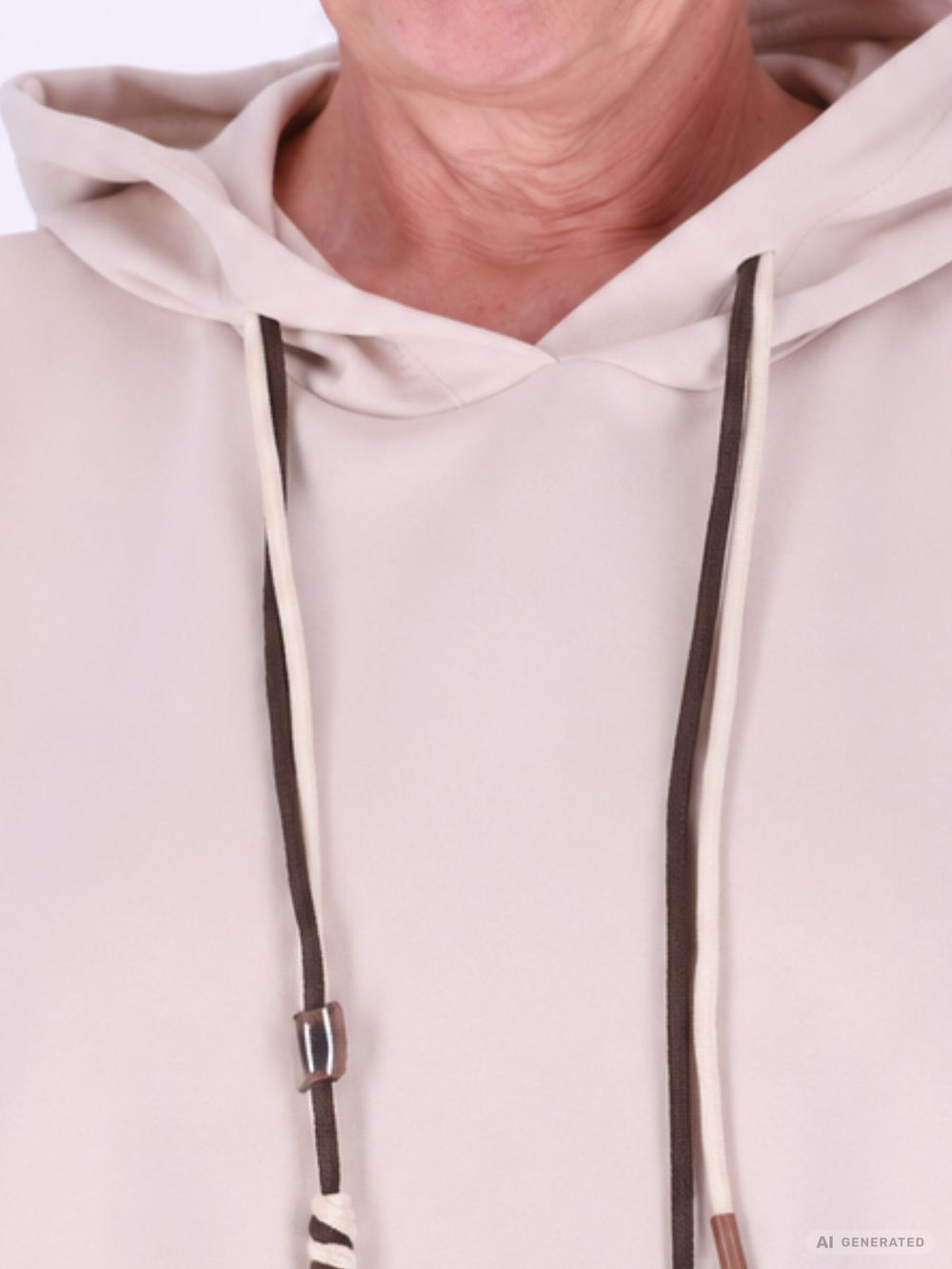 Beiges Damen Sweatshirt mit Kapuze – weich & bequem