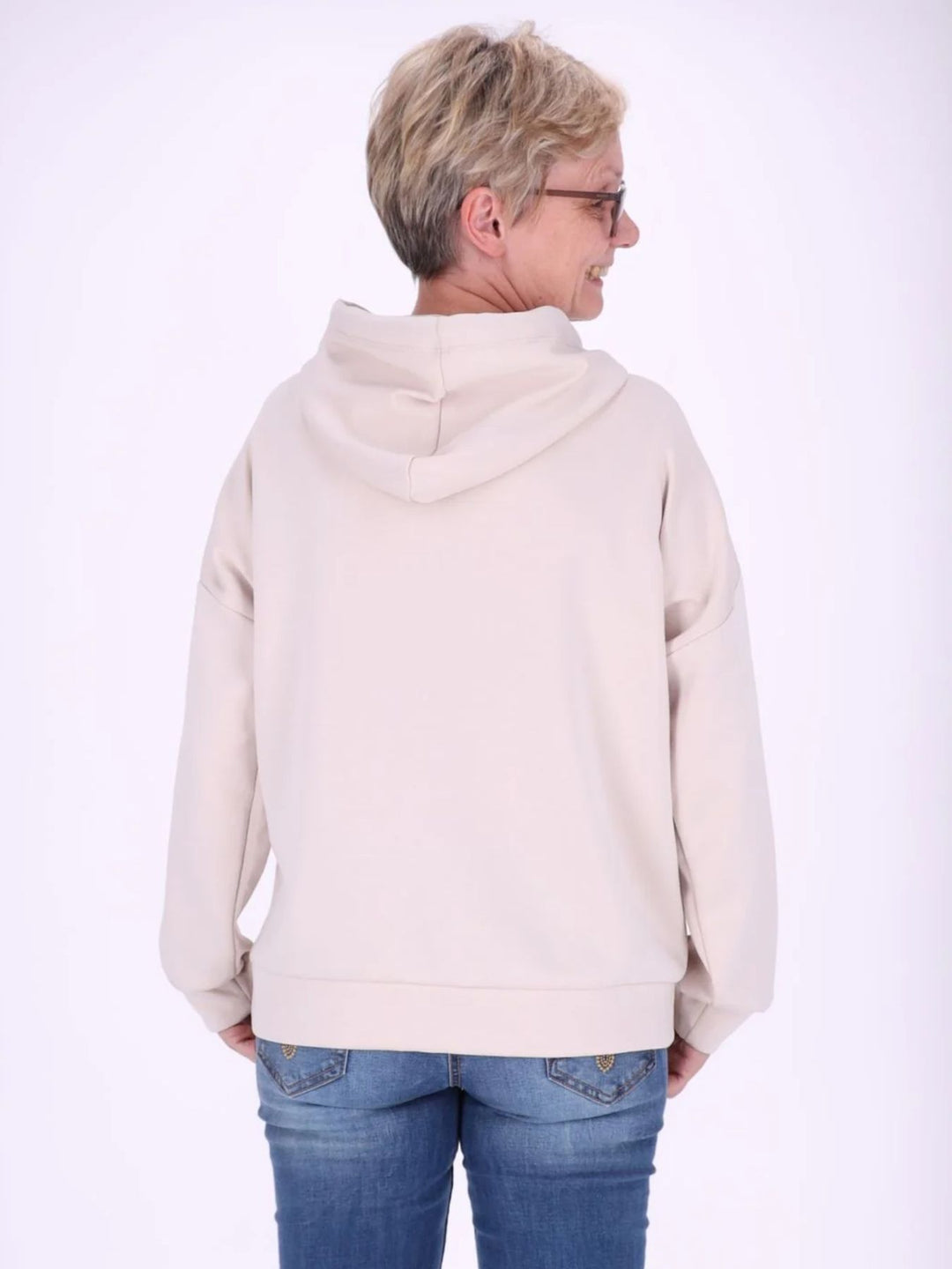 Beiges Damen Sweatshirt mit Kapuze – weich & bequem
