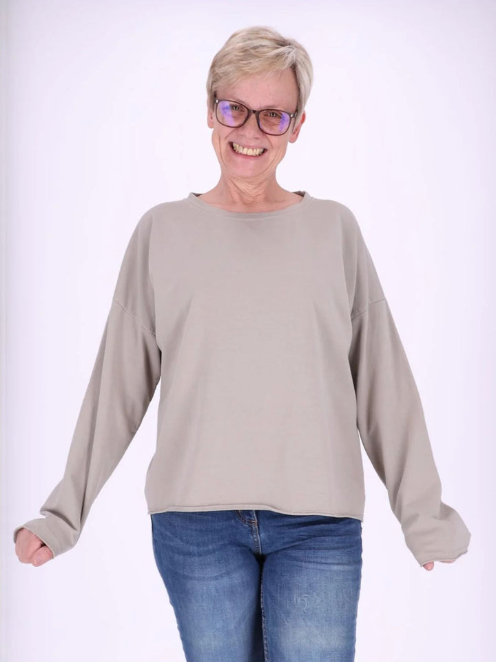 Beiges Damen Sweatshirt mit Raglanärmeln – One Size
