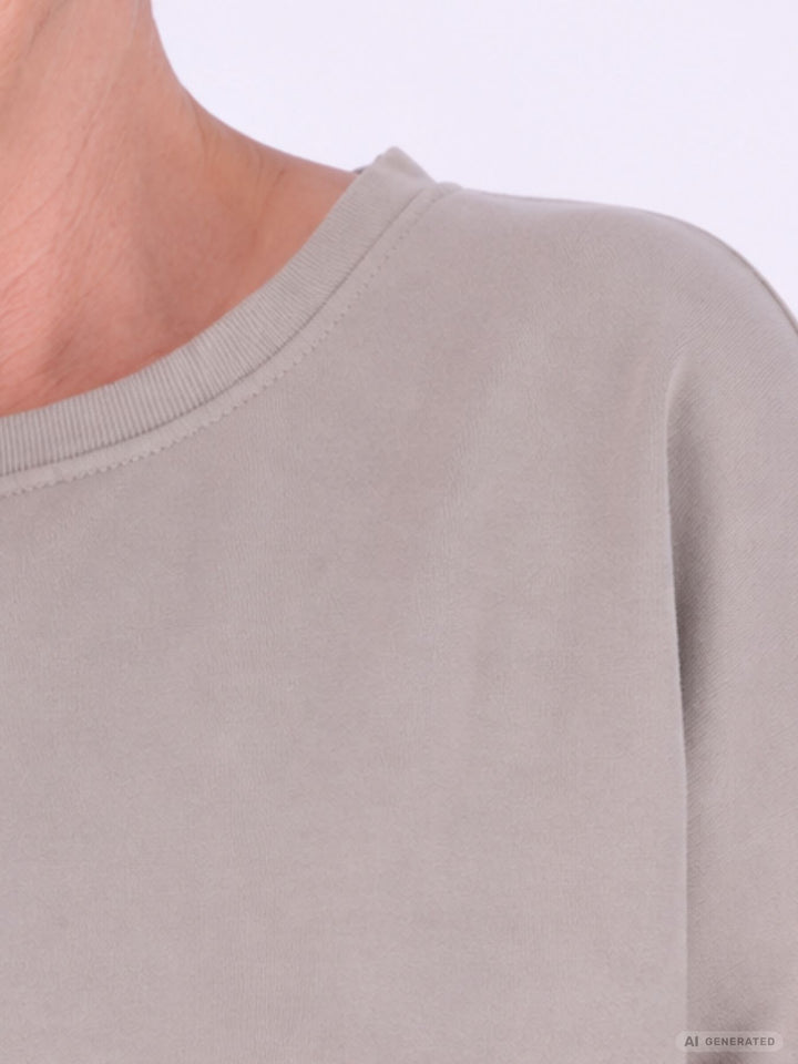 Beiges Damen Sweatshirt mit Raglanärmeln – One Size