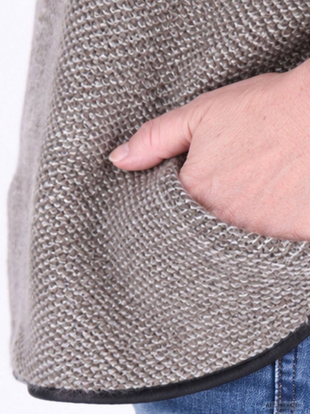 Beiges Damen Sweatshirt im Double-Layer-Look – modern & bequem