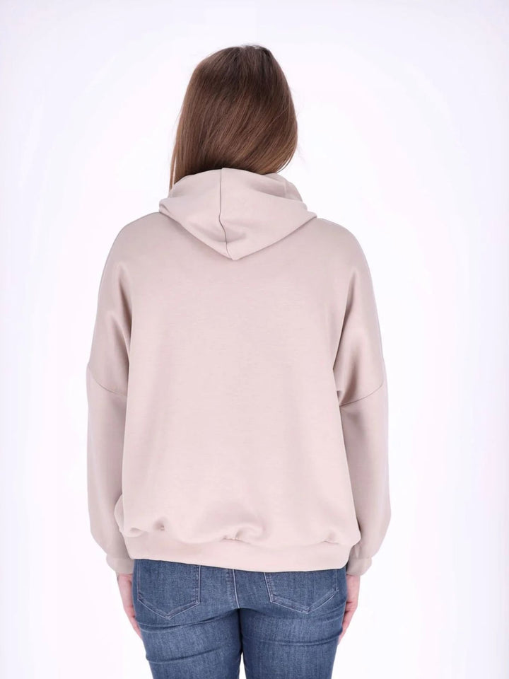 Beiges Damen Kapuzensweatshirt „MIU“ – Oversize & lässig