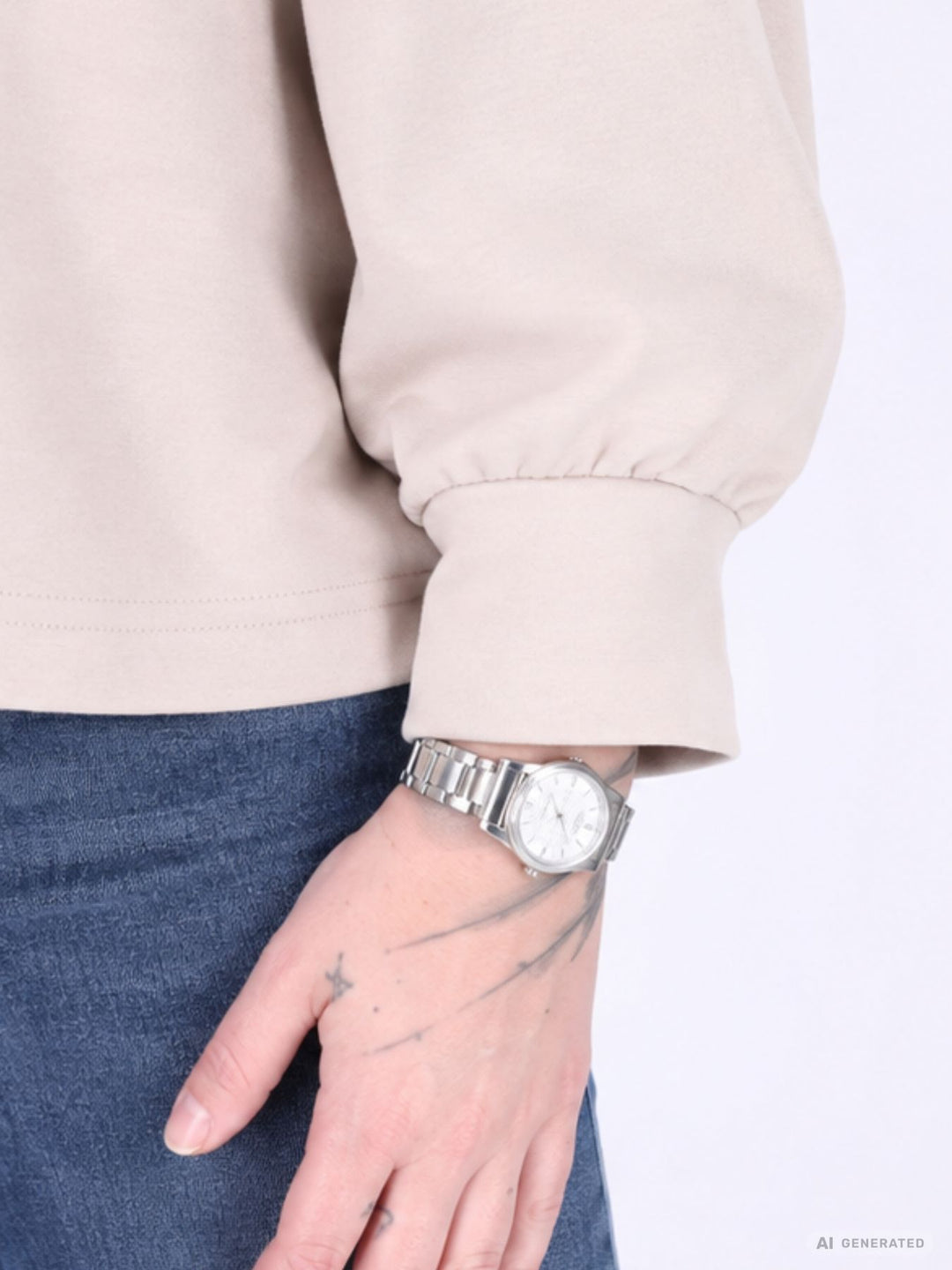 Beiges Damen Kapuzensweatshirt „MIU“ – Oversize & lässig