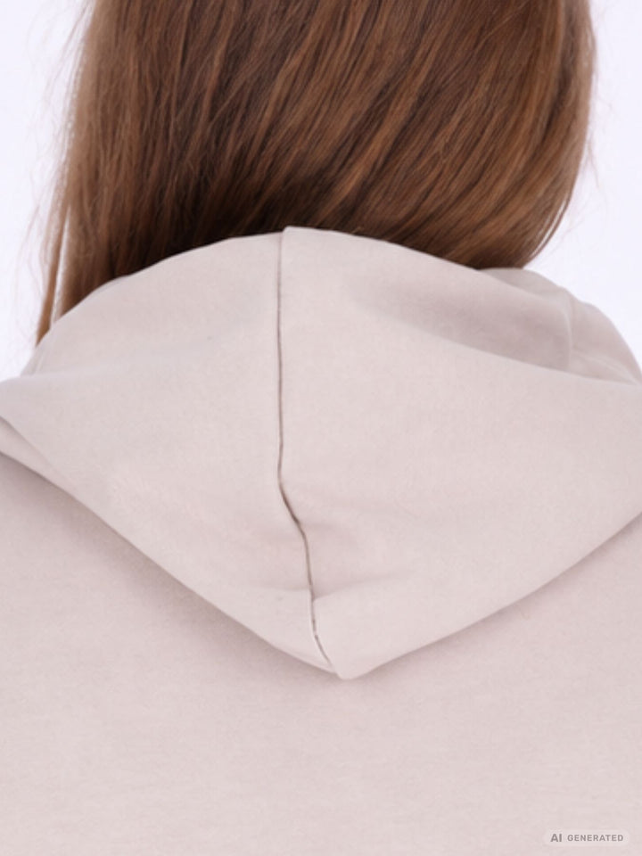 Beiges Damen Kapuzensweatshirt „MIU“ – Oversize & lässig