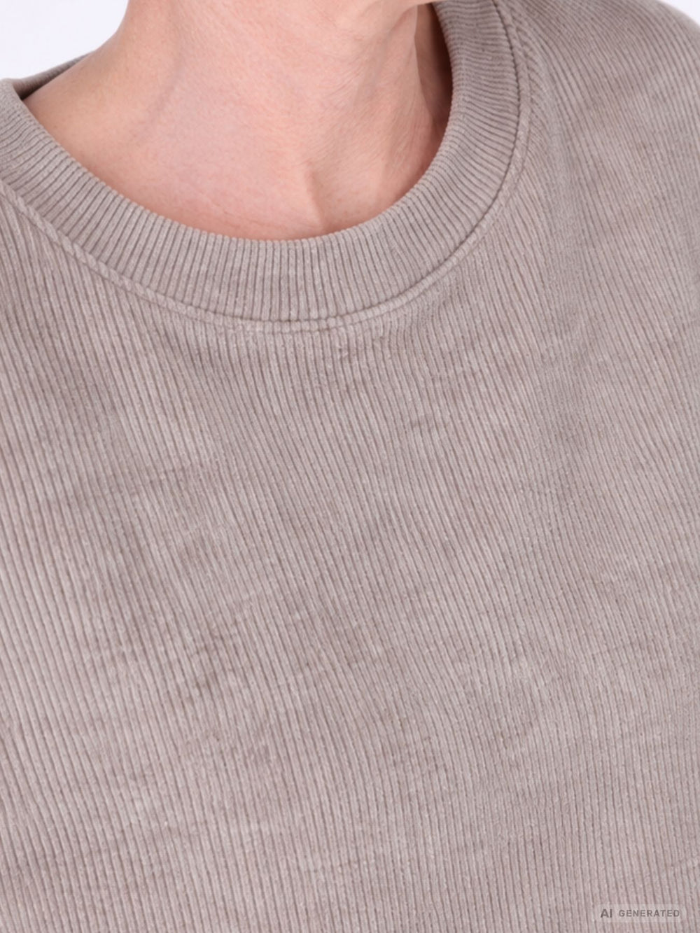 Beiges Damen Longshirt in Cordoptik – locker & modern