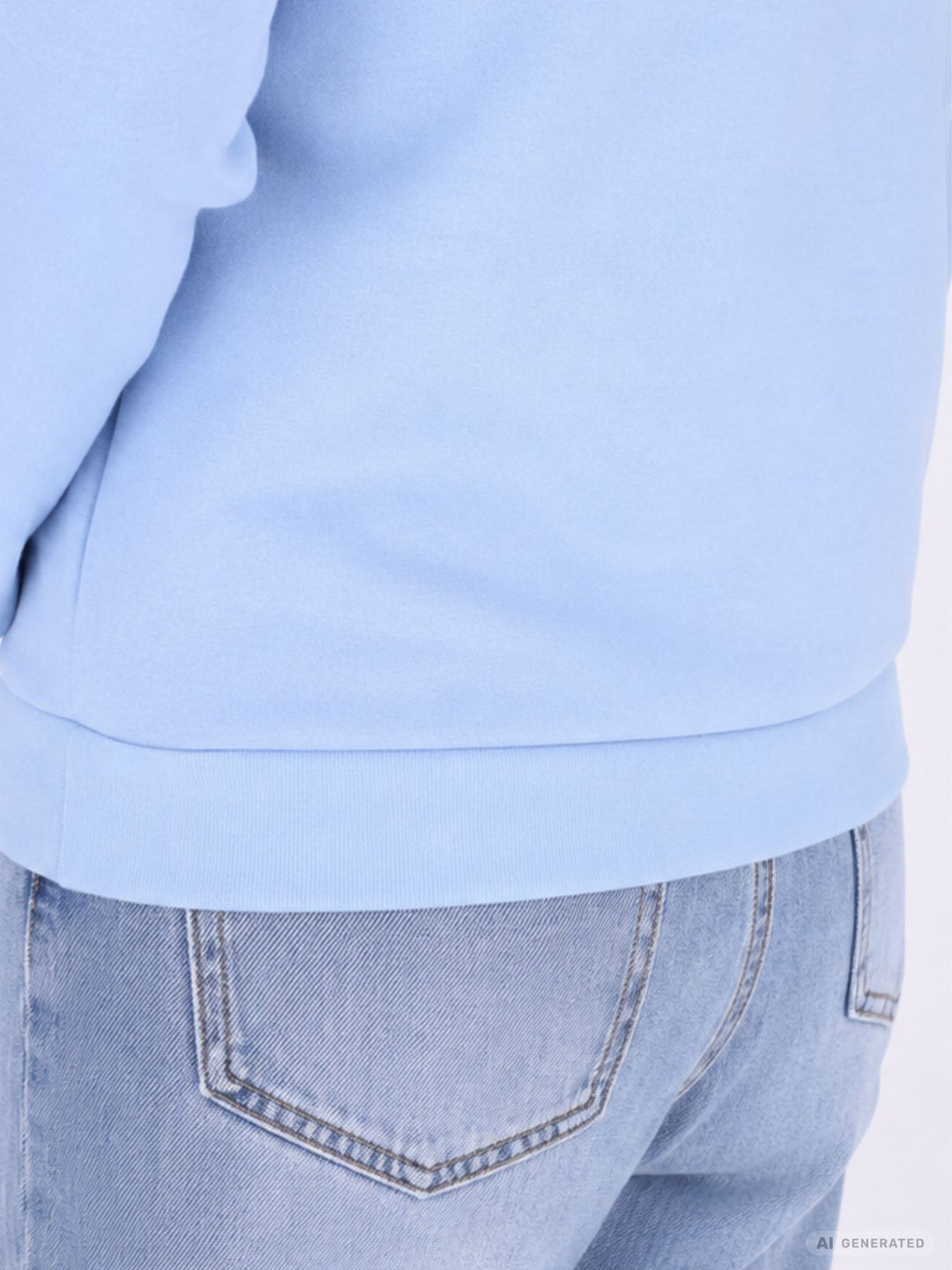 Blaues Damen Sweatshirt „LOVE“ mit Relief-Schriftzug
