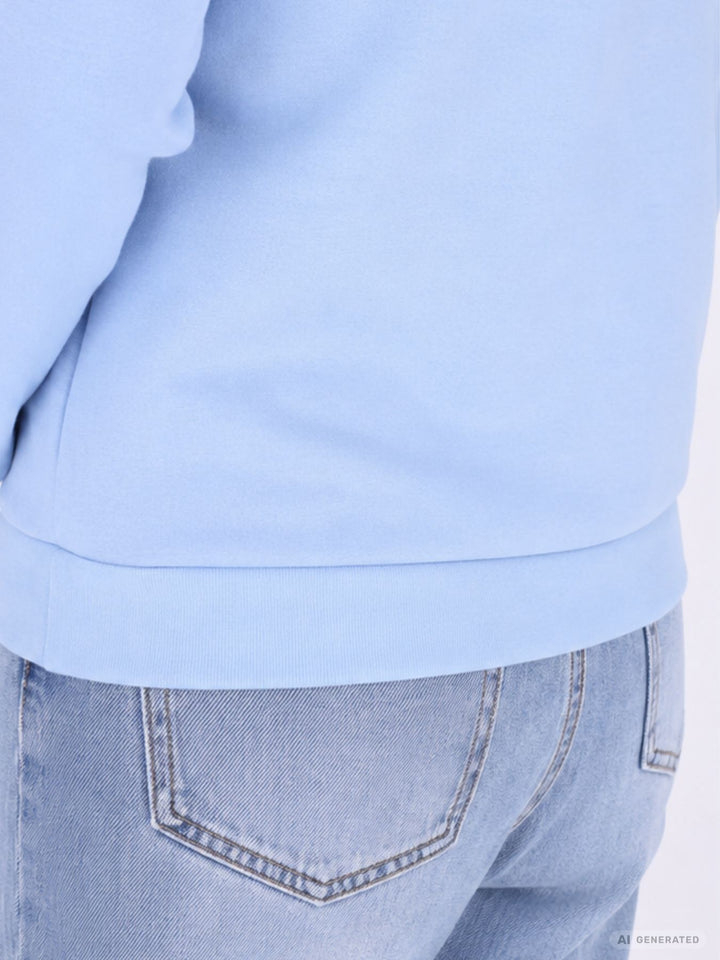 Blaues Damen Sweatshirt „LOVE“ mit Relief-Schriftzug