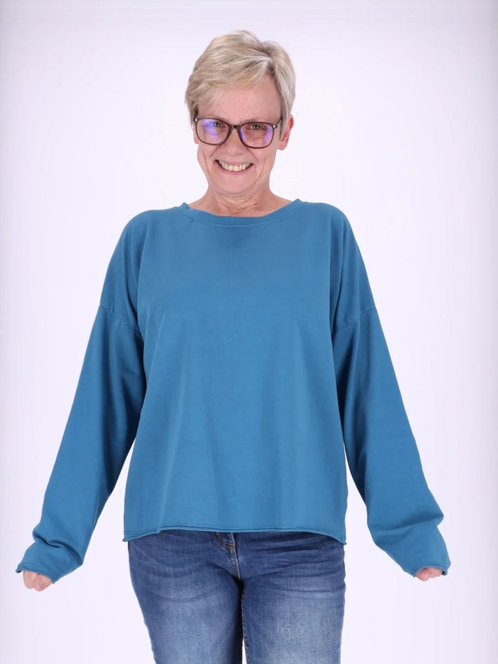 Blaues Damen Sweatshirt mit Raglanärmeln – One Size