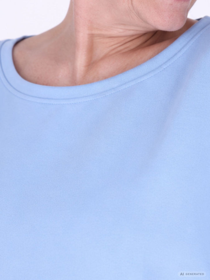 Blaues Damen Longshirt Oversized mit überschnittenen Schultern