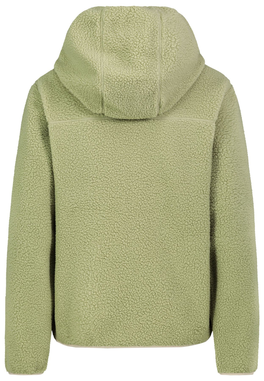 Damen Fleecejacke mit Kapuze – kuscheliger Freizeit-Look in Grün & Rosa