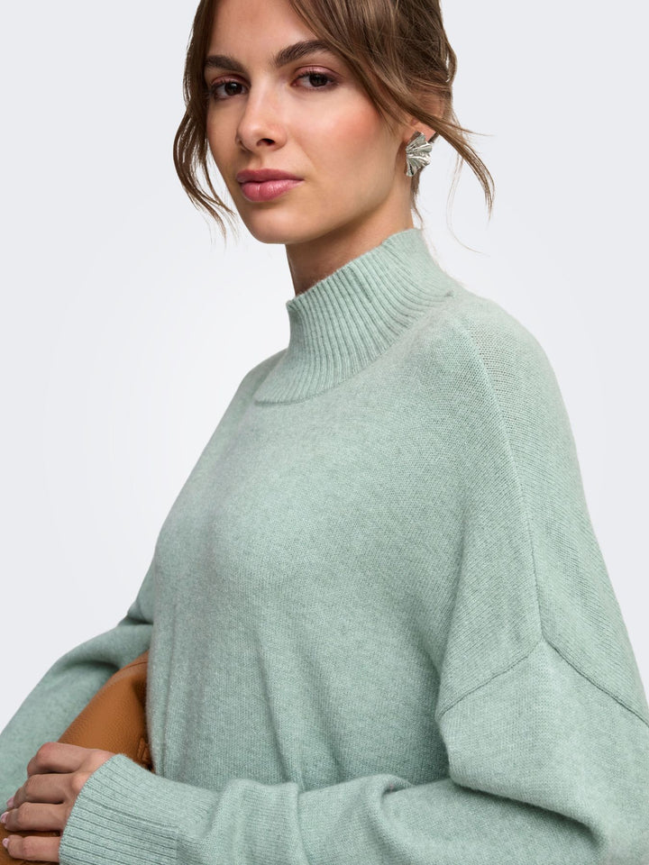 ONLMARY LS HIGH NECK SLIT KNT NOOS