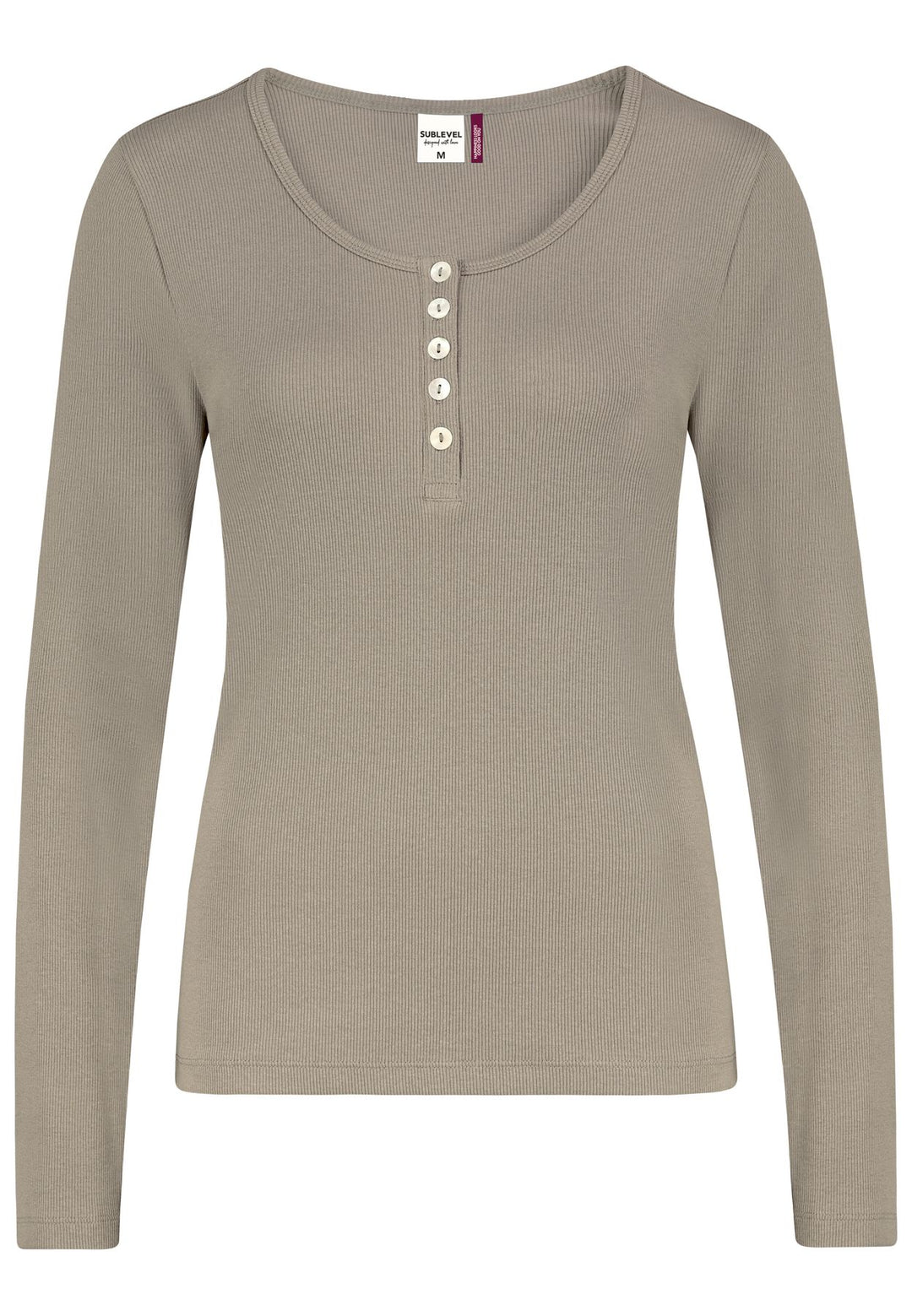 Langarmshirt Damen Knopfleiste