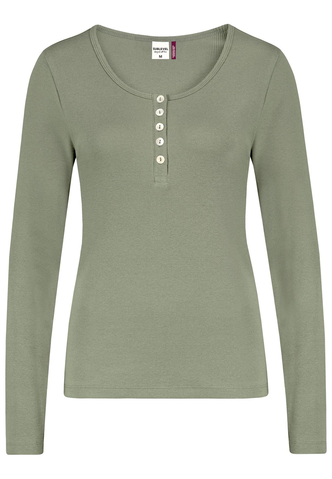 Langarmshirt Damen Knopfleiste