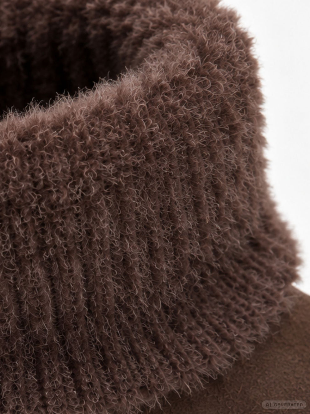 Kuschelige Damen Boots in Braun mit Strickkragen