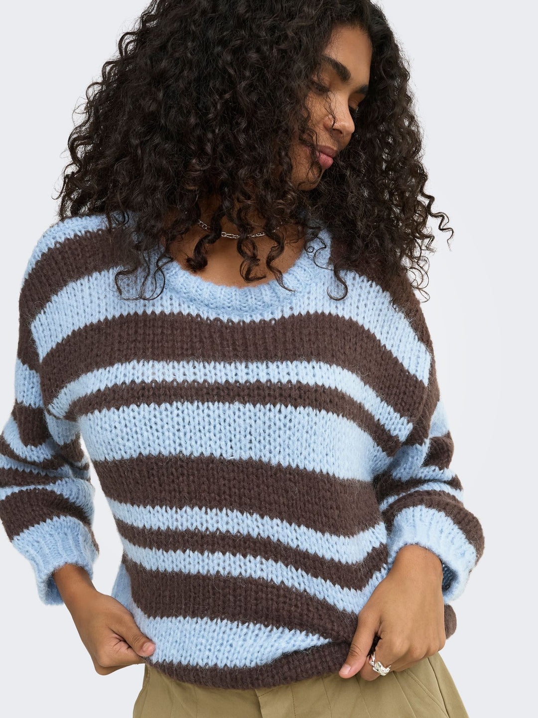 ONLNORDIC LS STRIPE O-NECK KNT