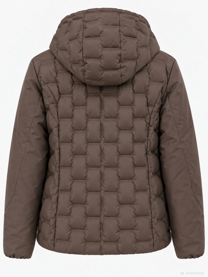 Braune Steppjacke Damen leicht Ärmel ohne Steppung