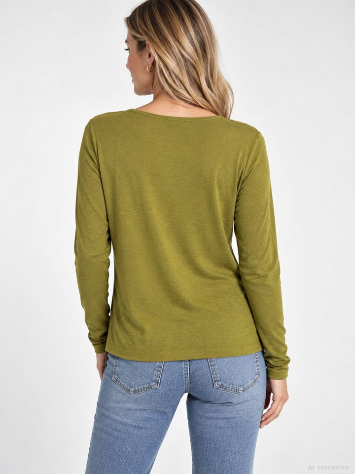 Shirt Damen Rundhals Feinstrick