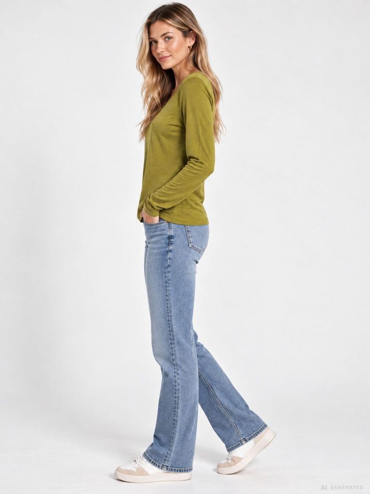 Shirt Damen Rundhals Feinstrick