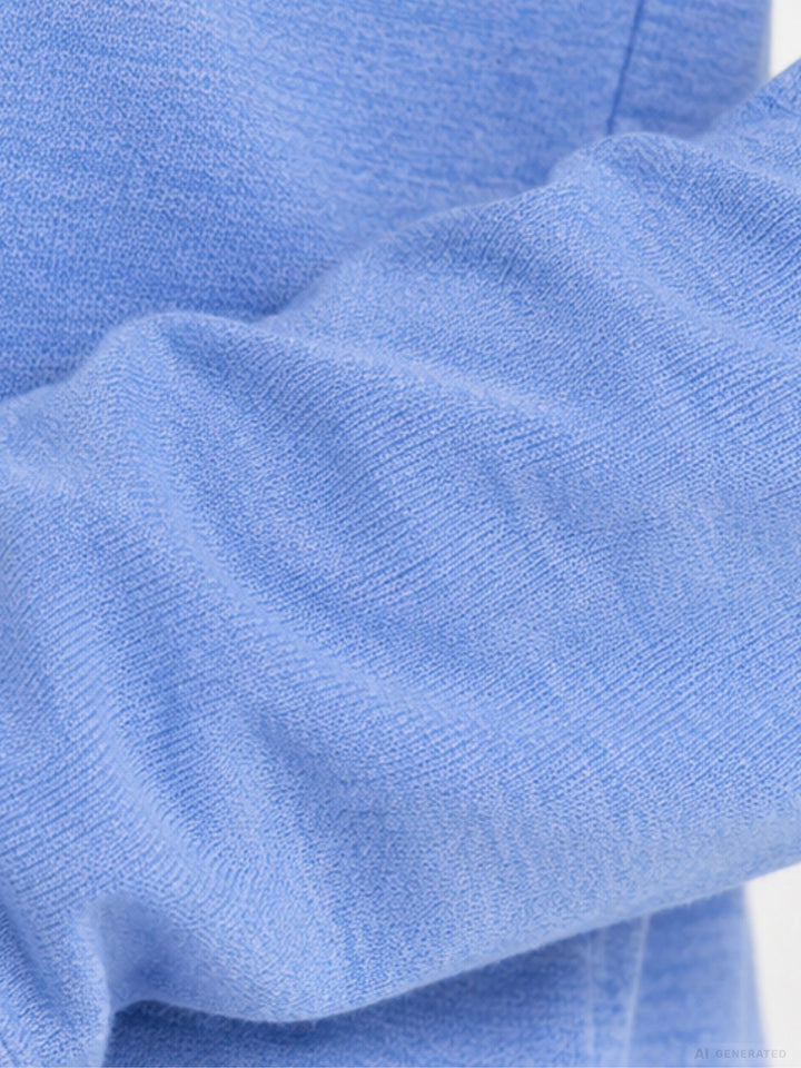 Hellblaues Damen Feinstrickshirt mit Rundhals