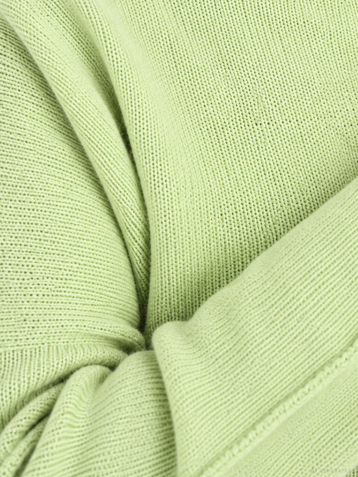Damen Strickpullover mit Rundhals und abgerundetem Bund – Hellgrün
