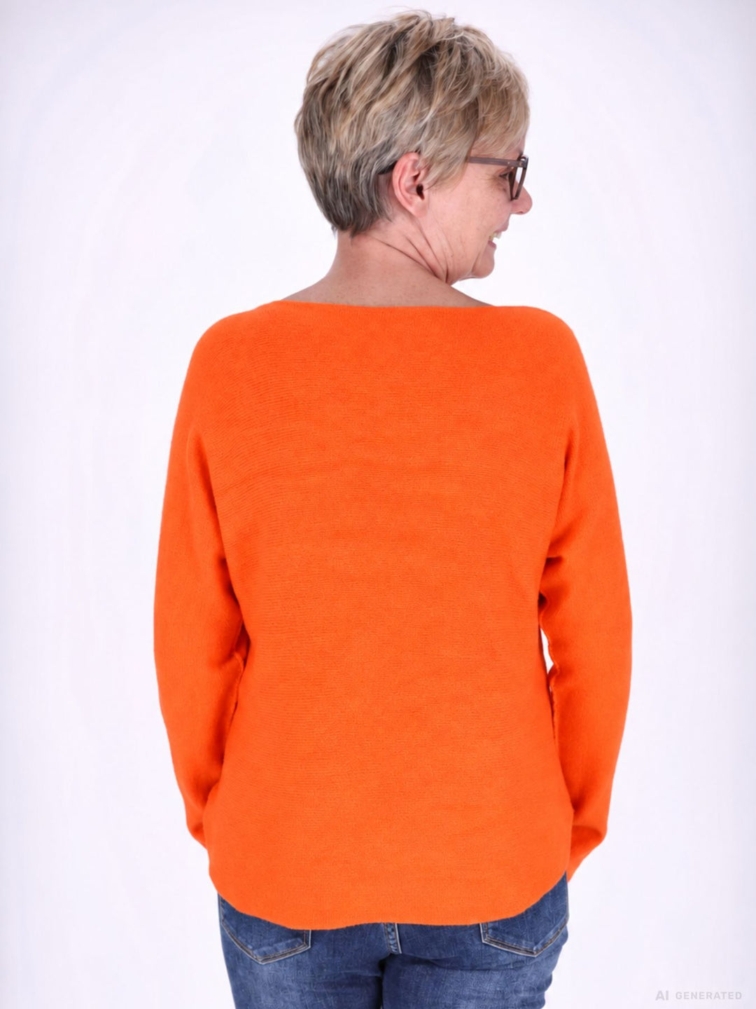 Strickpullover Damen V-Ausschnitt abgerundeter Bund