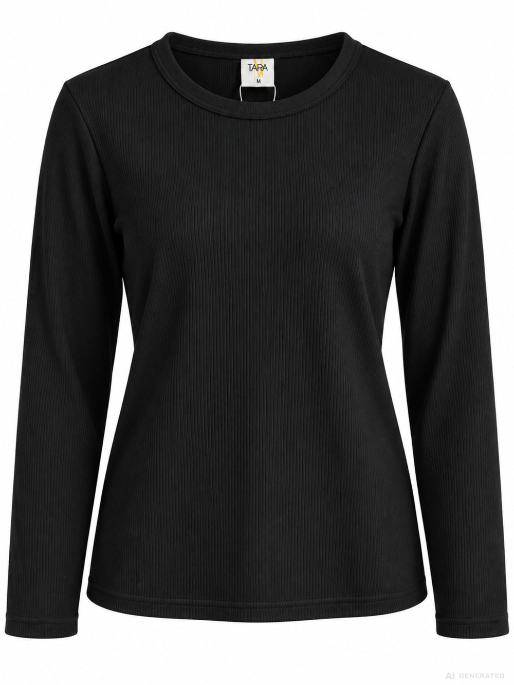 Strickpullover Damen Rundhals „LATINA“ – Schwarz