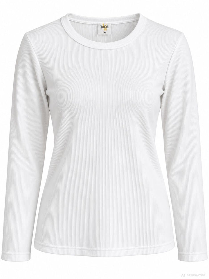 Strickpullover Damen Rundhals „LATINA“ – Weiß