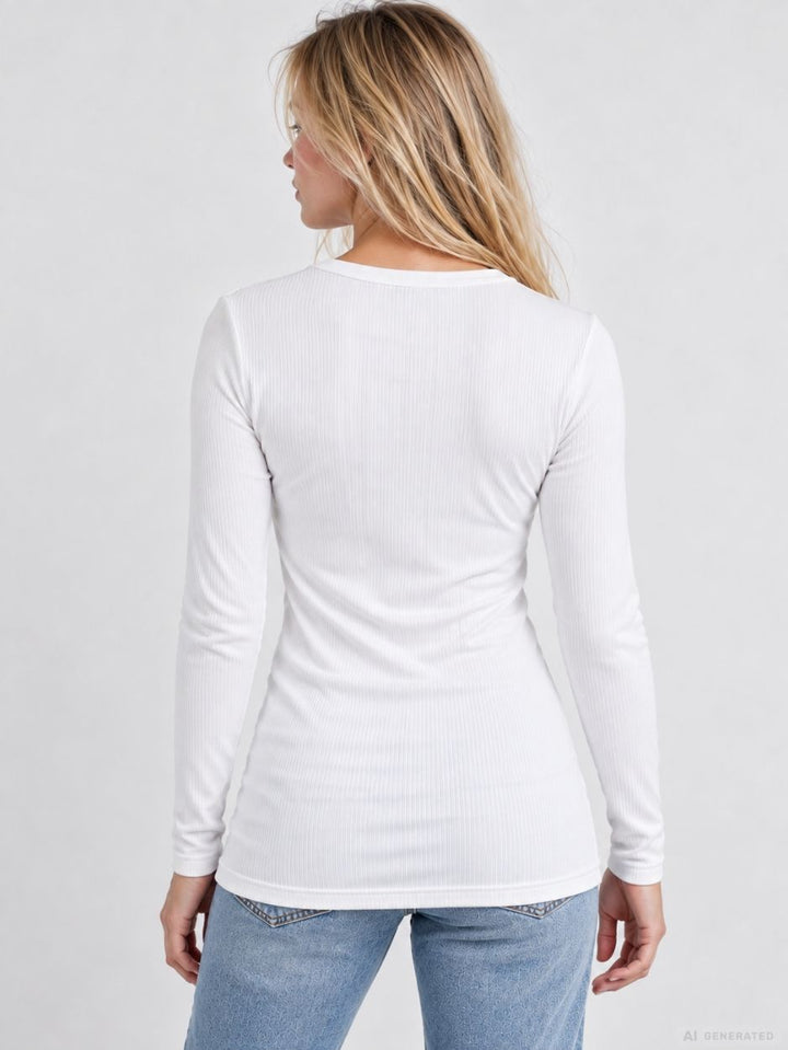 Strickpullover Damen Rundhals „LATINA“ – Weiß