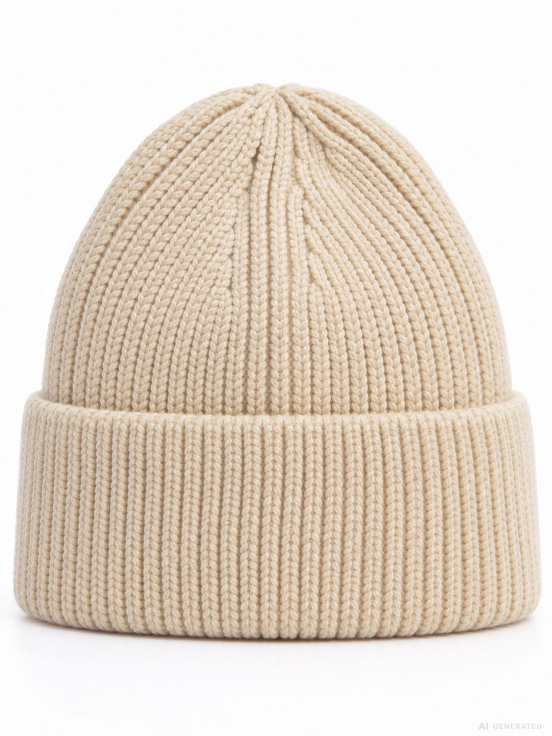 Strickmütze Damen mit Dackel-Stickerei – Beige