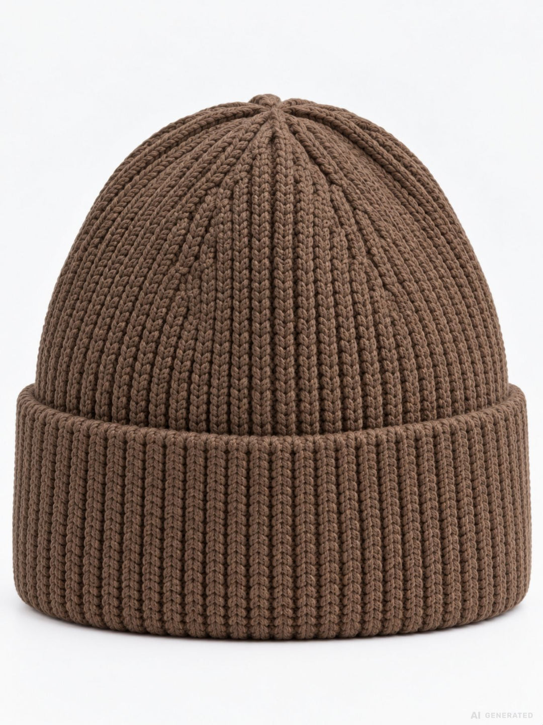 Strickmütze Damen mit Dackel-Stickerei – Braun