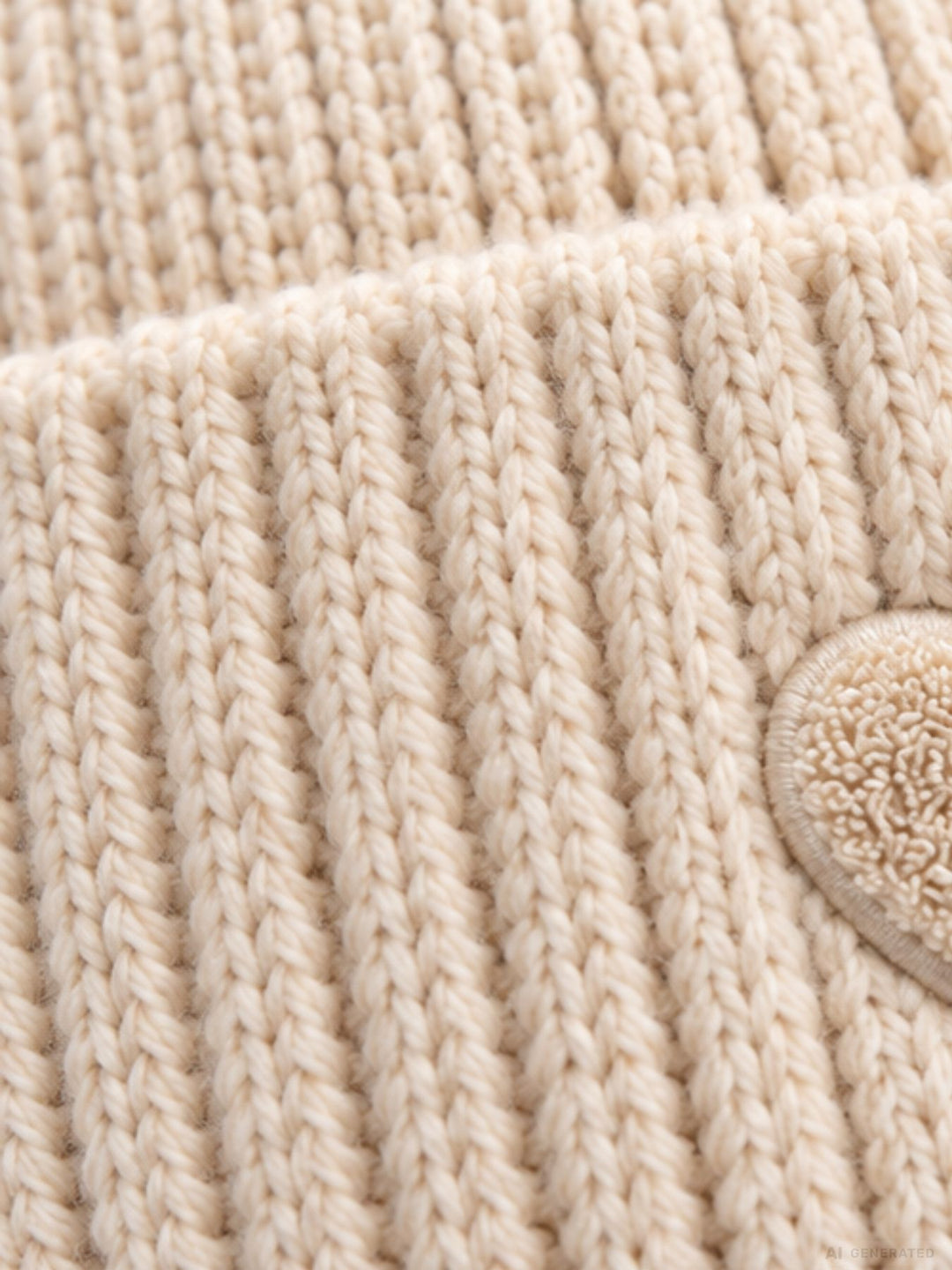 Strickmütze Damen mit Herz Ton-in-Ton – Beige