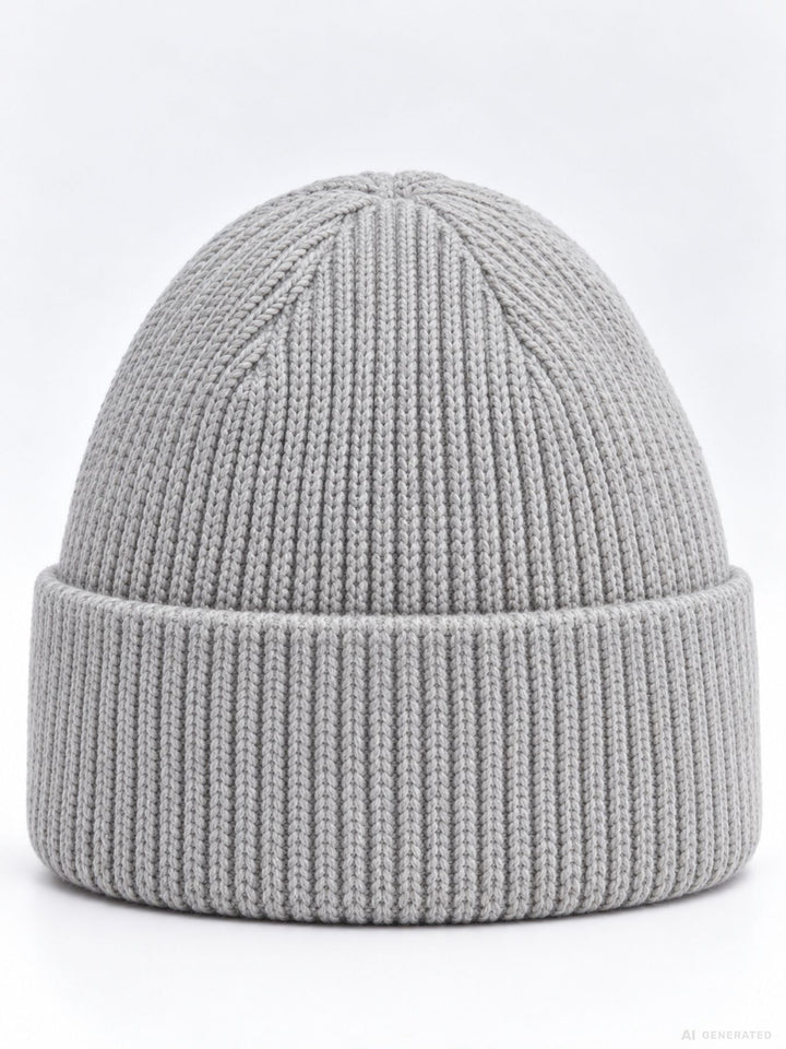 Strickmütze Damen mit Herz Ton-in-Ton – Grau