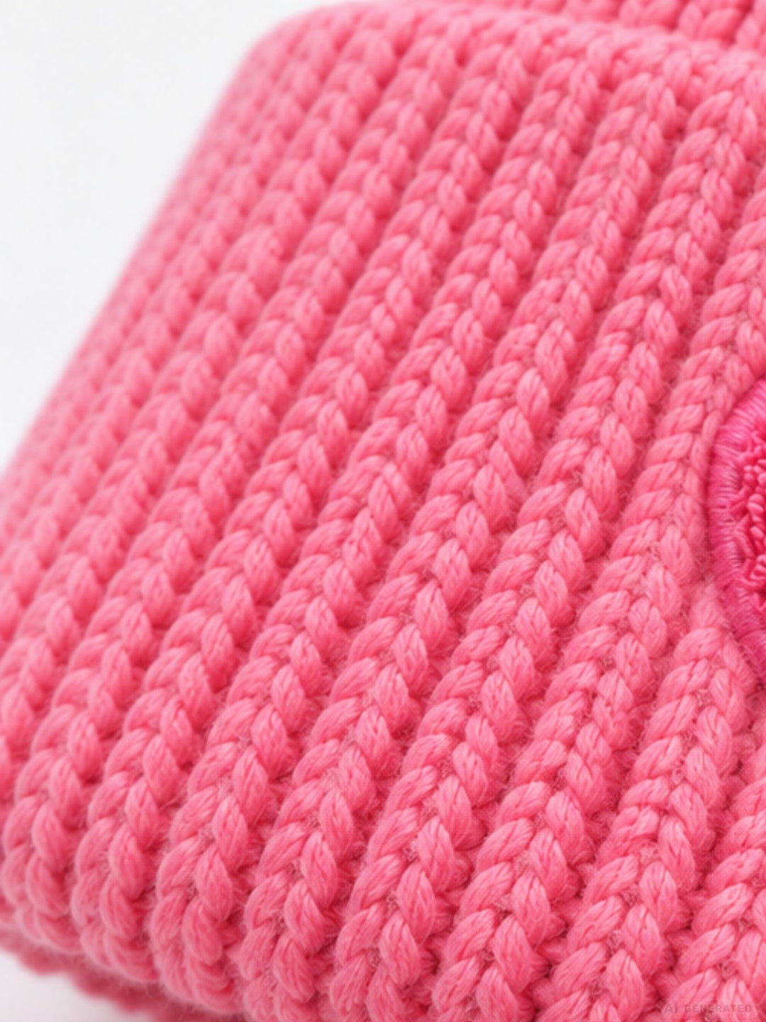 Strickmütze Damen mit Herz Ton-in-Ton – Pink