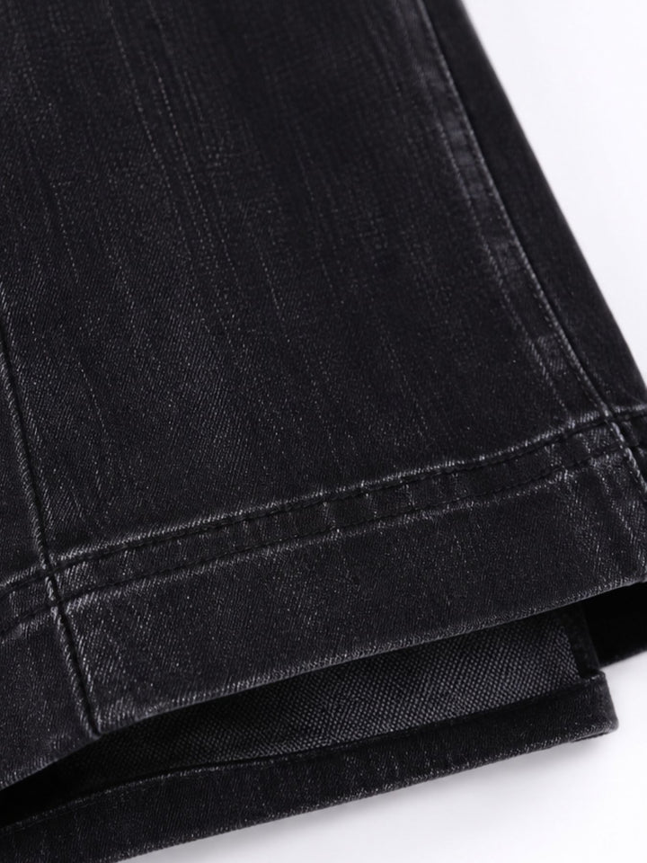 Damen Ballonhose Color Denim mit weitem Bein – Schwarz