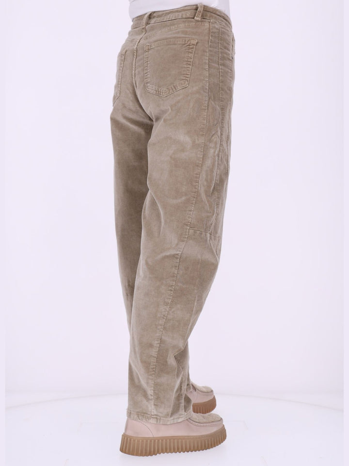 Damen Cordhose Barrel Fit – Albicocca