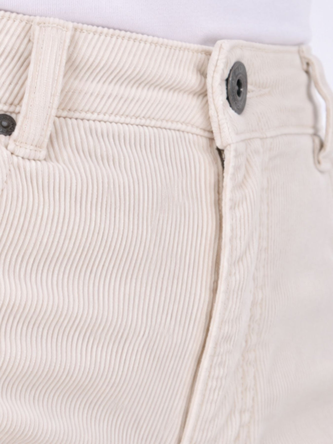 Straight Cordhose Damen – Weiß