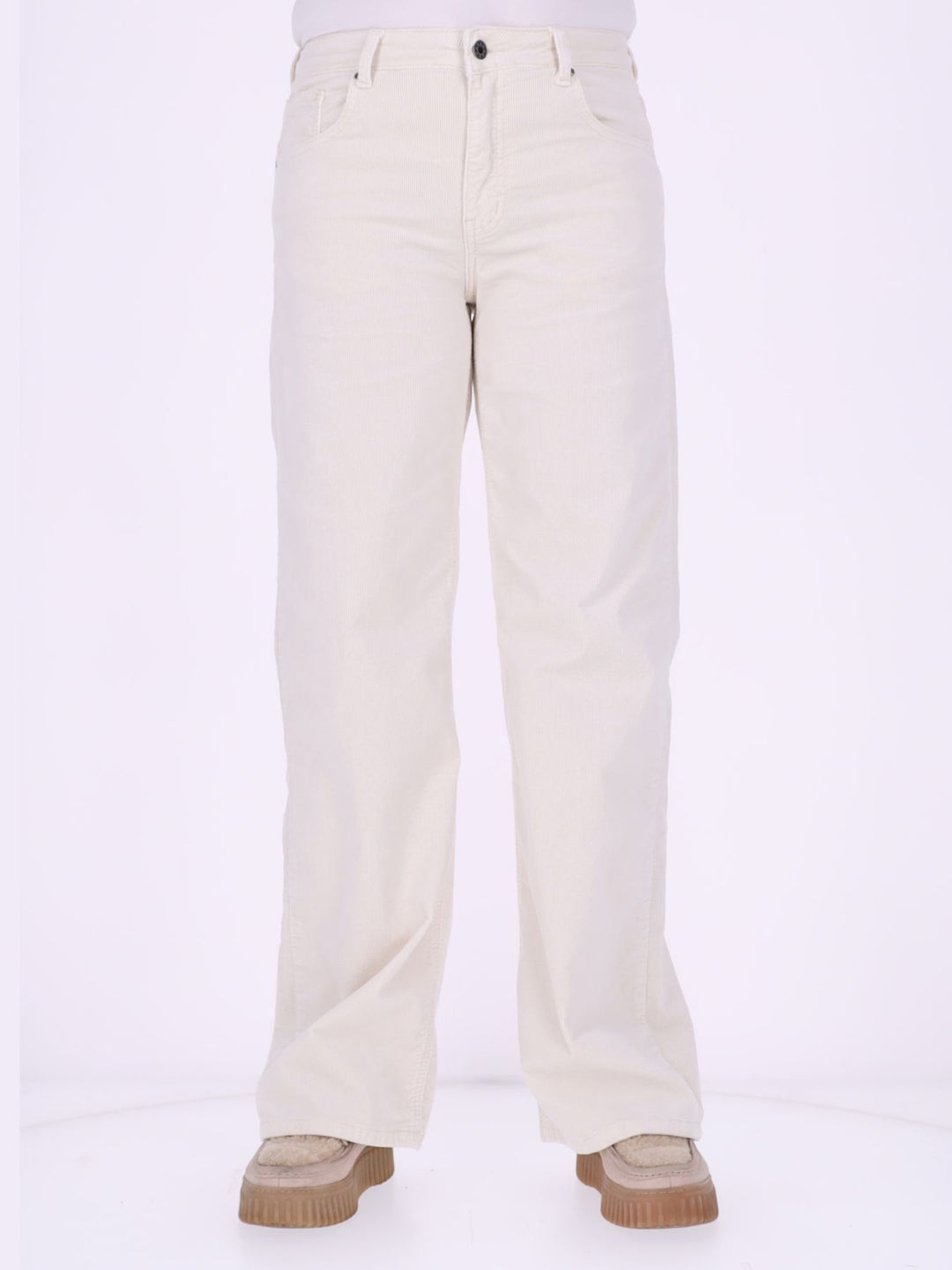 Straight Cordhose Damen – Weiß