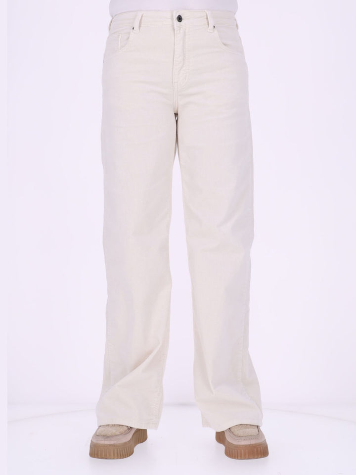 Straight Cordhose Damen – Weiß