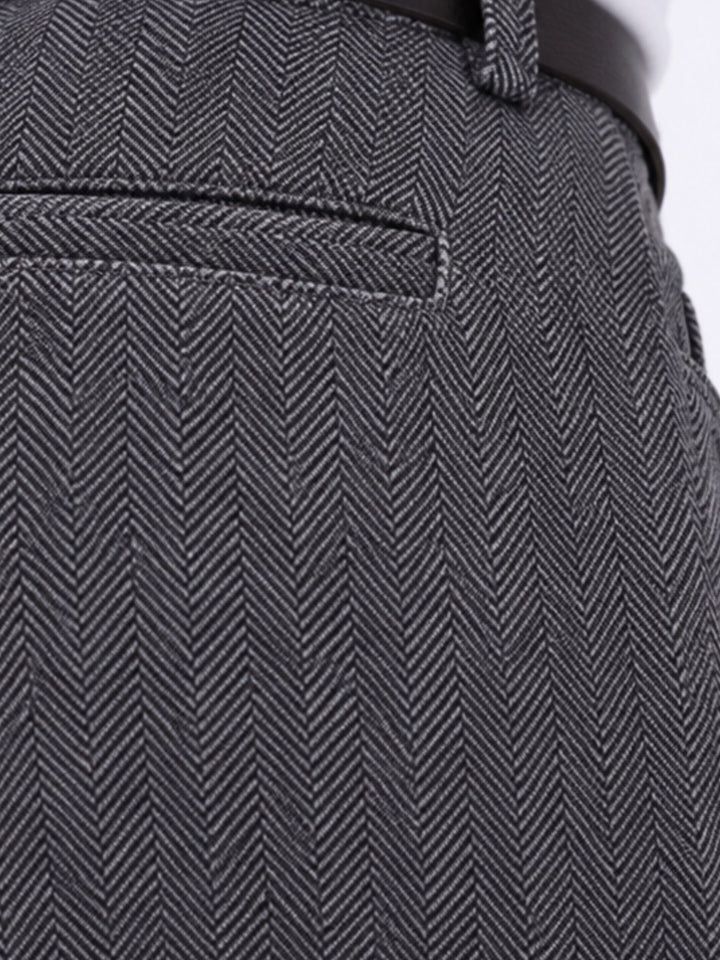 Damen Hose mit weitem Bein in Wolloptik ZIG ZAG – Grau