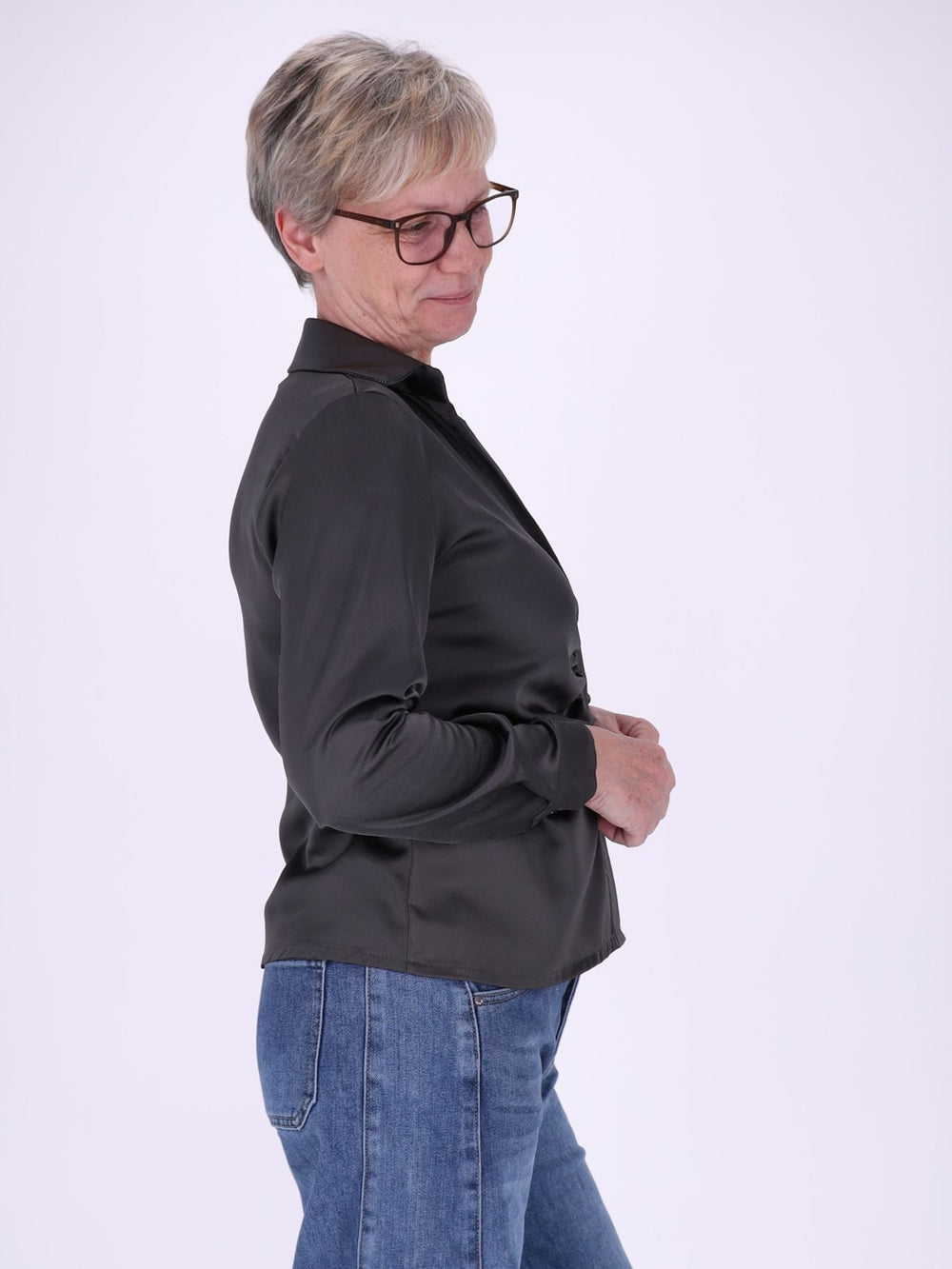 BluseSatinoptik Raffung